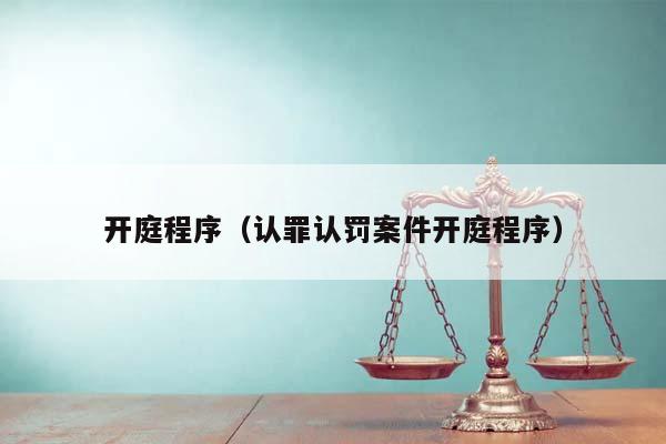 开庭程序（认罪认罚案件开庭程序）