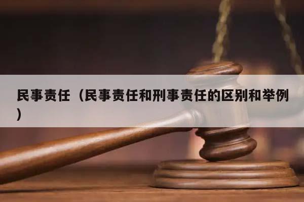 民事责任（民事责任和刑事责任的区别和举例）