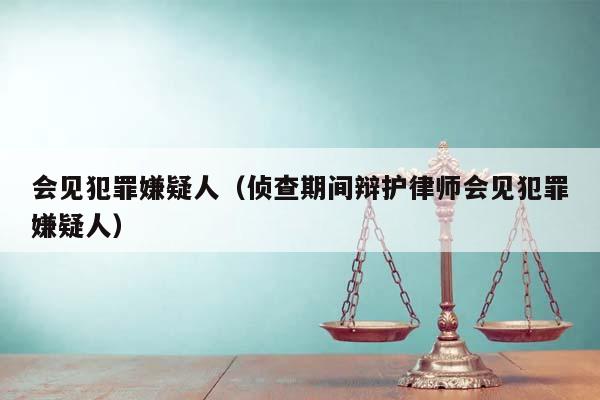 会见犯罪嫌疑人（侦查期间辩护律师会见犯罪嫌疑人）