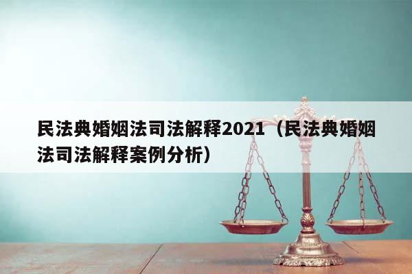 民法典婚姻法司法解释2021（民法典婚姻法司法解释案例分析）