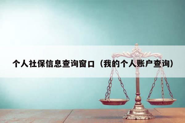 个人社保信息查询窗口（我的个人账户查询）