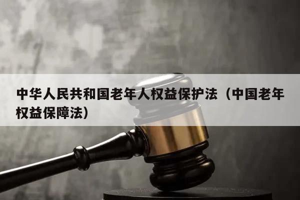 中华人民共和国老年人权益保护法（中国老年权益保障法）