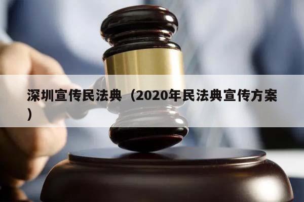 深圳宣传民法典（2020年民法典宣传方案）