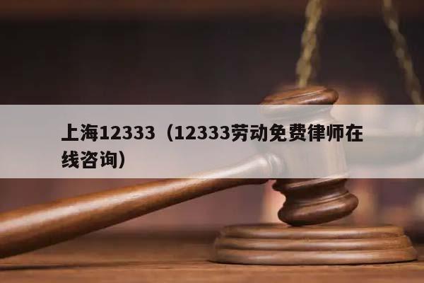 上海12333（12333劳动免费律师在线咨询）