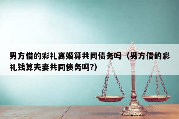 男方借的彩礼离婚算共同债务吗（男方借的彩礼钱算夫妻共同债务吗?）