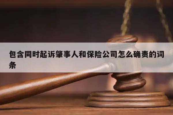 包含同时起诉肇事人和保险公司怎么确责的词条