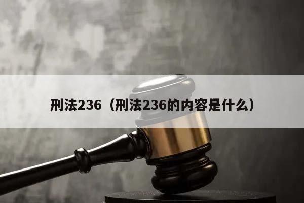 刑法236（刑法236的内容是什么）