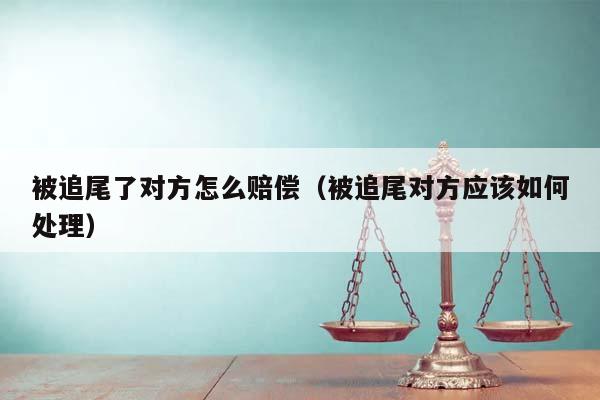 被追尾了对方怎么赔偿（被追尾对方应该如何处理）