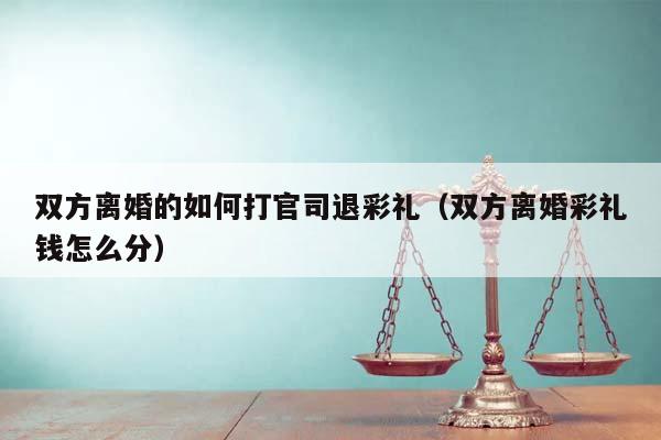 双方离婚的如何打官司退彩礼（双方离婚彩礼钱怎么分）