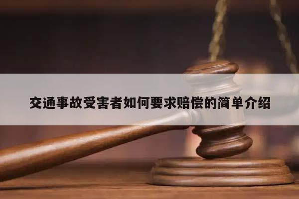 交通事故受害者如何要求赔偿的简单介绍