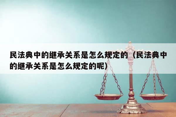 民法典中的继承关系是怎么规定的（民法典中的继承关系是怎么规定的呢）