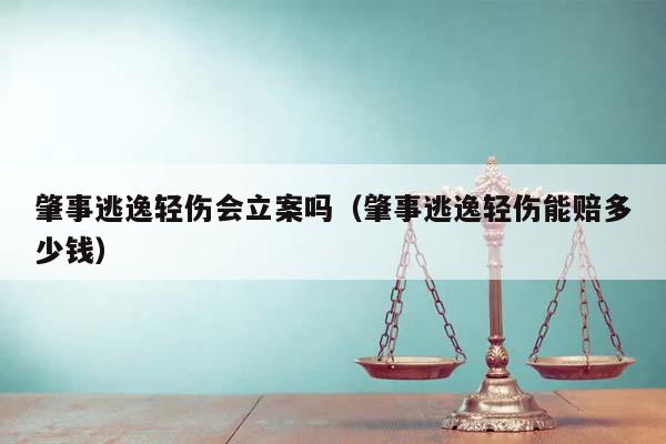 肇事逃逸轻伤会立案吗（肇事逃逸轻伤能赔多少钱）