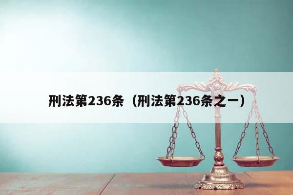 刑法第236条（刑法第236条之一）