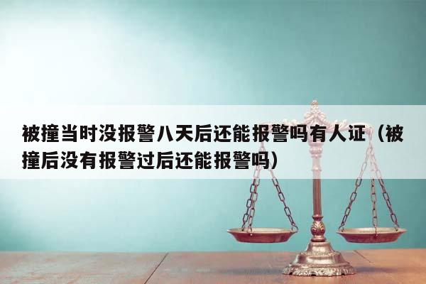 被撞当时没报警八天后还能报警吗有人证（被撞后没有报警过后还能报警吗）