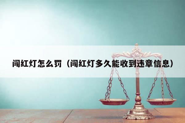 闯红灯怎么罚（闯红灯多久能收到违章信息）