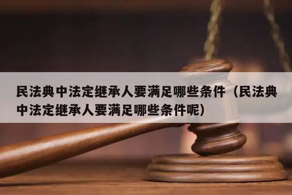 民法典中法定继承人要满足哪些条件（民法典中法定继承人要满足哪些条件呢）