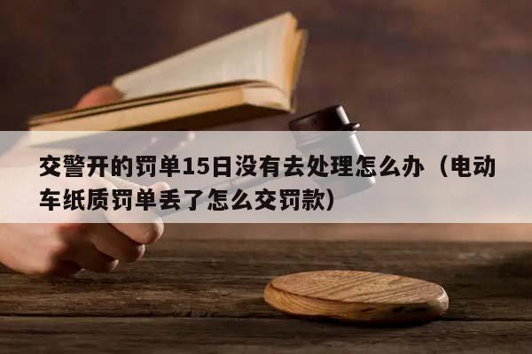 交警开的罚单15日没有去处理怎么办（电动车纸质罚单丢了怎么交罚款）