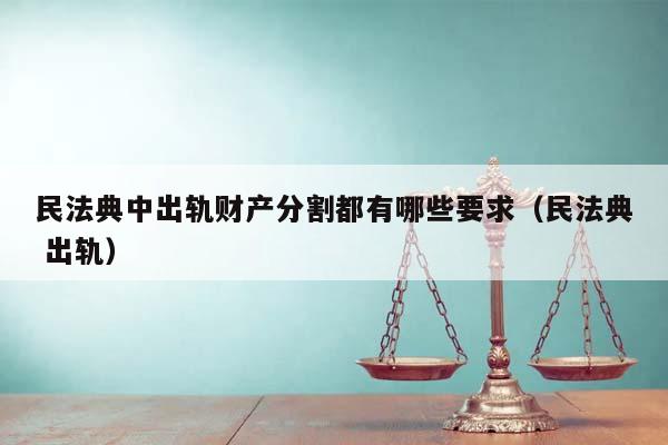 民法典中出轨财产分割都有哪些要求（民法典 出轨）