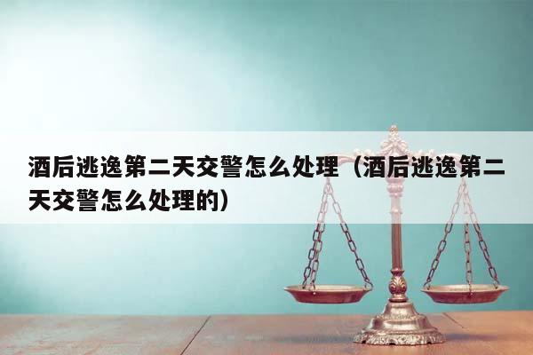 酒后逃逸第二天交警怎么处理（酒后逃逸第二天交警怎么处理的）
