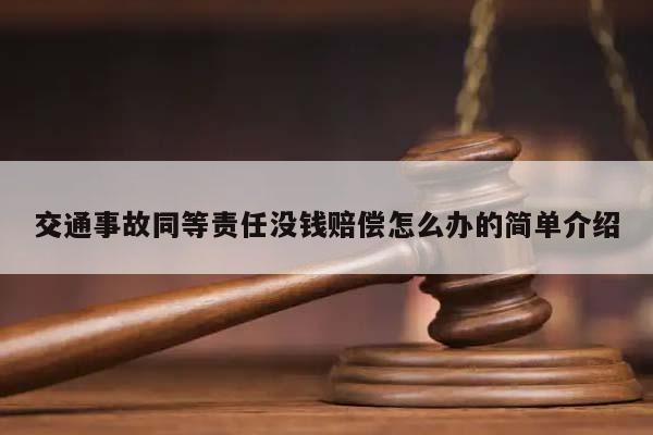 交通事故同等责任没钱赔偿怎么办的简单介绍