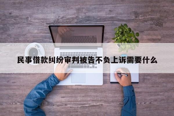民事借款纠纷审判被告不负上诉需要什么